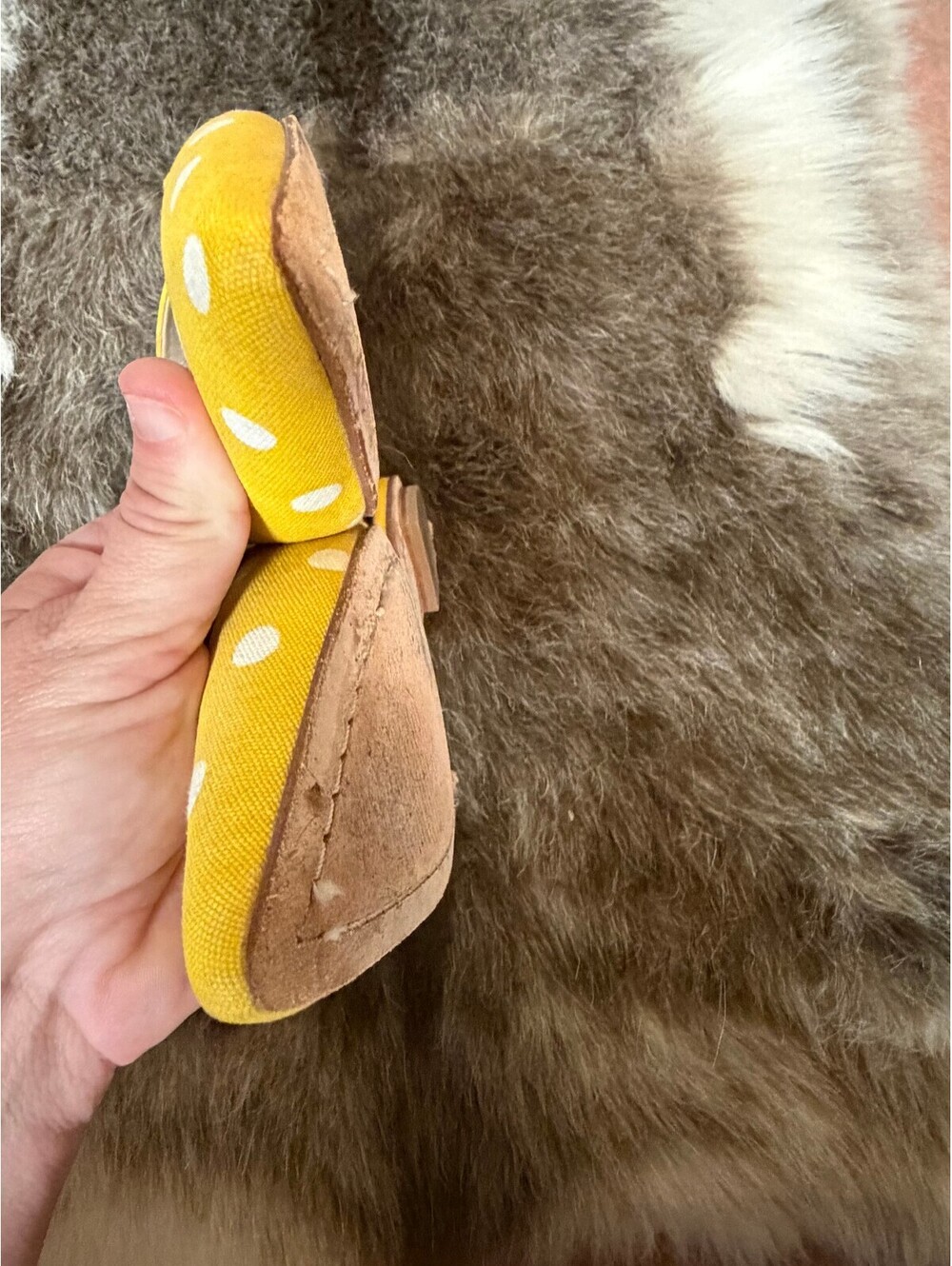 Yellow Polka Dot Slingback Flats with Pointed Toe - Picture 2 of 7